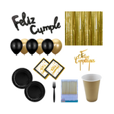 PACK CUMPLEAÑOS ADULTO GOLDEN BLACK